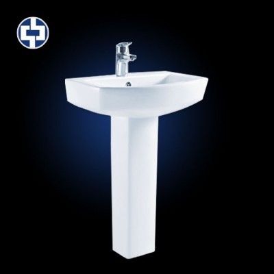 Luxury diamond shape pedestal sinks Rectangular shape bathroom wash basin ceramic porcelain white color best price high quality